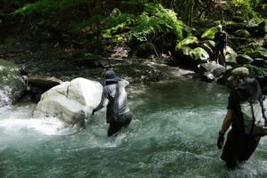 南アルプス深南部で「FREE LIGHT（フリーライト）のオーナー高橋氏」と、 「outdoorstore nero（アウトドアストア・ネロ）のオーナー大武氏」が、 参加してくれる、恒例の夏の大冒険。キレイなヤマトイワナが釣れました。